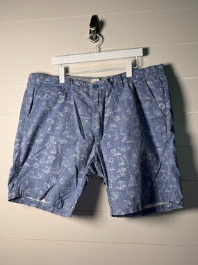Bob Timberlake Blue/White Shorts All over Print Tropical/Nautical Size 44